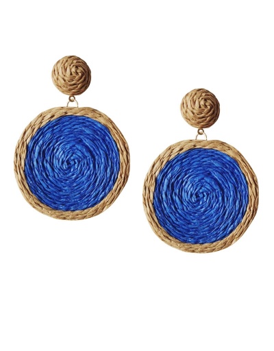 Replica Raffia   Contrast Color Vacation Bohemian Style Earrings #799637 $6.94 USD for Wholesale