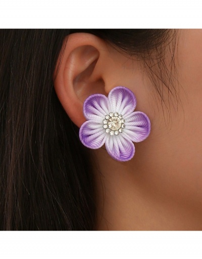  Exaggerated  Rhinestone Flower Ladies Earrings #799643 $7.40 USD, Wholesale Fashion Earrings