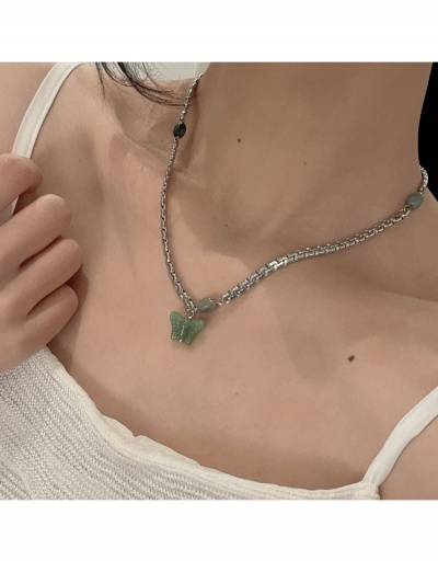  Fashion Green Jade Bow Necklace #799645 $8.68 USD, Wholesale Fashion Necklaces