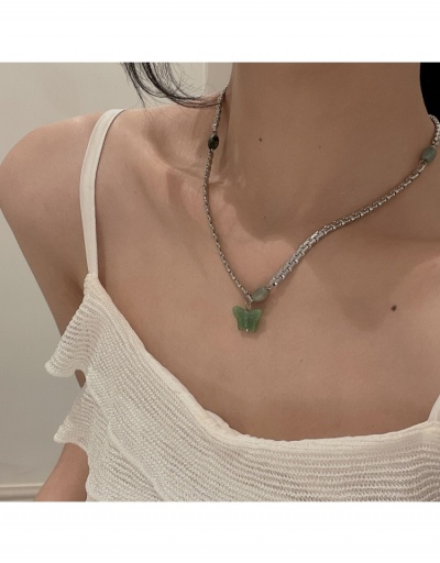 Replica  Fashion Green Jade Bow Necklace #799645 $8.68 USD for Wholesale