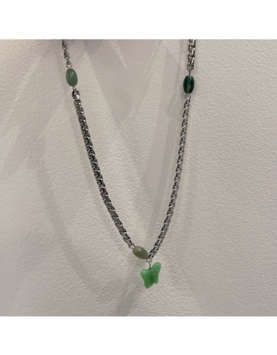 Replica  Fashion Green Jade Bow Necklace #799645 $8.68 USD for Wholesale