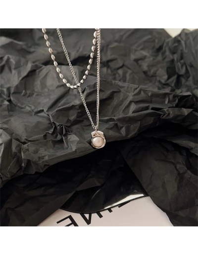 Replica Titanium Steel  Faux Pearl  Pendant Necklace #799649 $6.63 USD for Wholesale