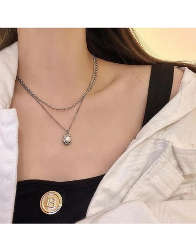 Replica Titanium Steel  Faux Pearl  Pendant Necklace #799649 $6.63 USD for Wholesale