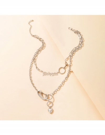 Replica Letter Round Heart Pendant Necklace For Women #799655 $5.62 USD for Wholesale