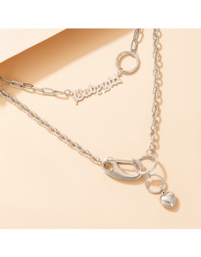 Replica Letter Round Heart Pendant Necklace For Women #799655 $5.62 USD for Wholesale