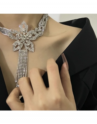 Replica Designer Flower Rhinestone Tassels Necklace #799659 $16.60 USD for Wholesale