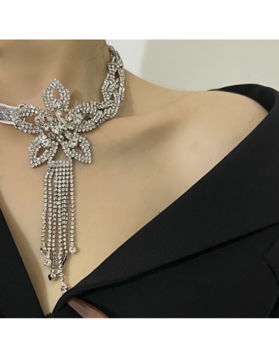 Replica Designer Flower Rhinestone Tassels Necklace #799659 $16.60 USD for Wholesale