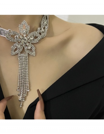 Replica Designer Flower Rhinestone Tassels Necklace #799659 $16.60 USD for Wholesale