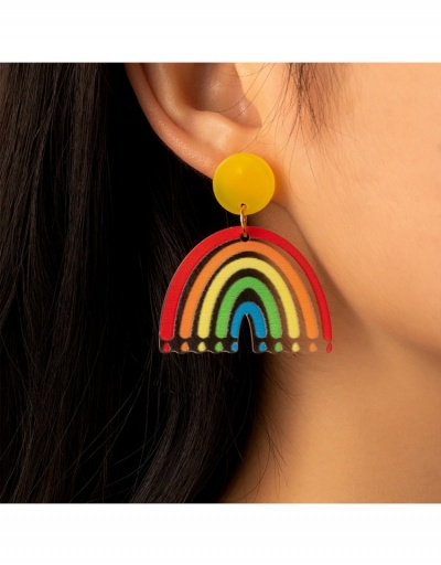  Sweet Cute Contrast Color Rainbow Earrings #799660 $7.14 USD, Wholesale Fashion Earrings