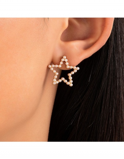  Korean Style Star Faux Pearl Earrings #799669 $4.29 USD, Wholesale Fashion Earrings