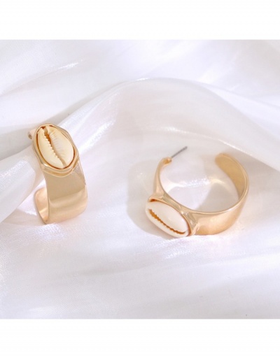  Metal Decor Shell Shape Earrings #799676 $6.10 USD, Wholesale Fashion Earrings