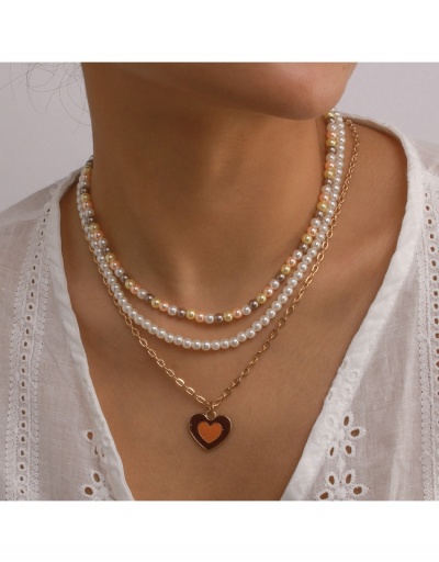 Replica Fashion Faux Pearl Multi Layered Pendant Necklace #799690 $8.63 USD for Wholesale