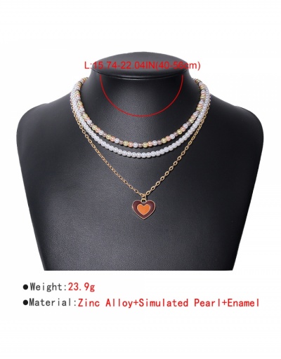 Replica Fashion Faux Pearl Multi Layered Pendant Necklace #799690 $8.63 USD for Wholesale