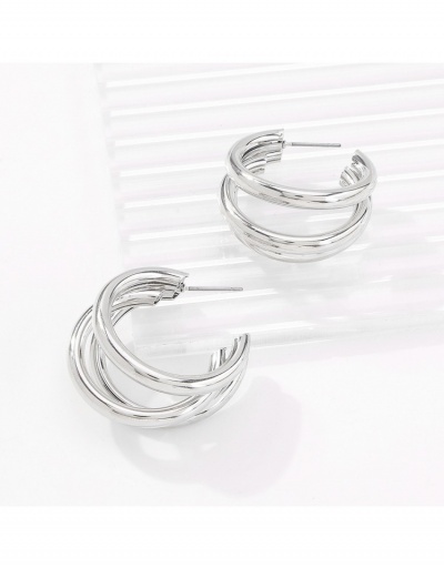 Replica  Cool Style Pure Color Metal Decor Earrings #799695 $6.38 USD for Wholesale