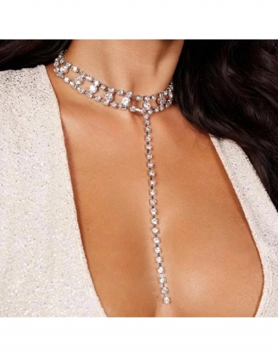  Fashion Simple Shiny Rhinestone Long Necklace For Women #799698 $14.93 USD, Wholesale Fashion Necklaces