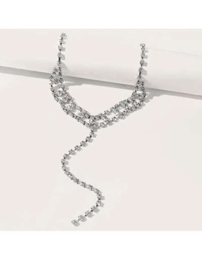 Replica  Fashion Simple Shiny Rhinestone Long Necklace For Women #799698 $14.93 USD for Wholesale