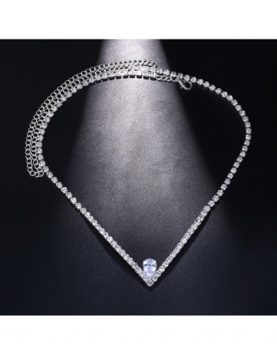 Replica  Women's Retro Rhinestone V Shaped Zircon Necklace #799703 $12.15 USD for Wholesale