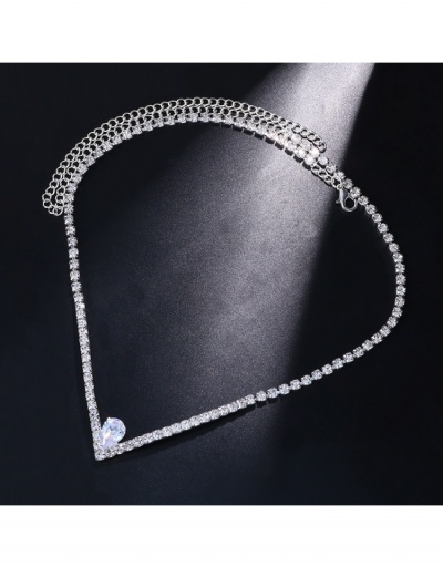 Replica  Women's Retro Rhinestone V Shaped Zircon Necklace #799703 $12.15 USD for Wholesale