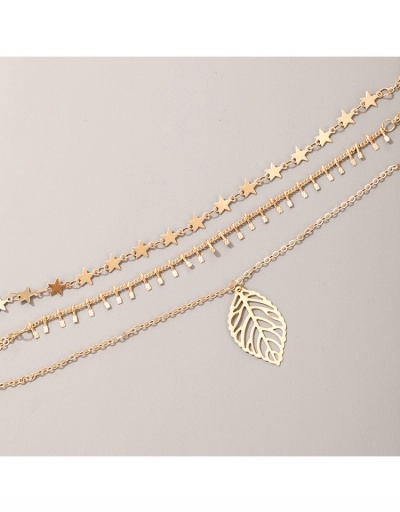 Replica Layered Leaf Pendant Star Ladies Necklace #799711 $4.73 USD for Wholesale