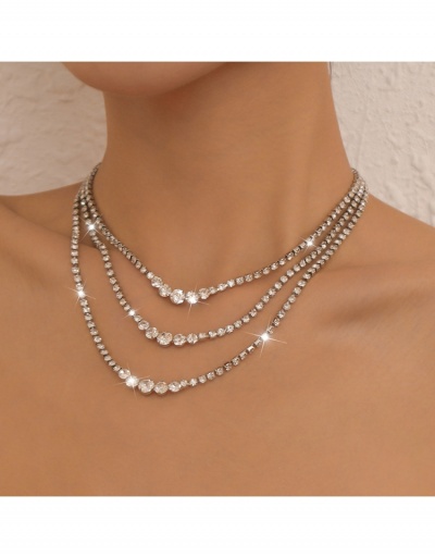  Rhinestone Layered Simple Hip Hop Female Necklace #799717 $9.26 USD, Wholesale Fashion Necklaces