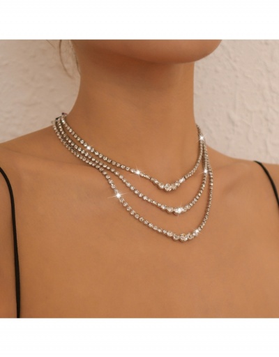 Replica  Rhinestone Layered Simple Hip Hop Female Necklace #799717 $9.26 USD for Wholesale