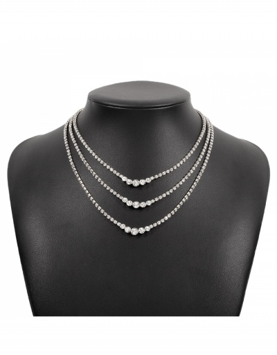 Replica  Rhinestone Layered Simple Hip Hop Female Necklace #799717 $9.26 USD for Wholesale