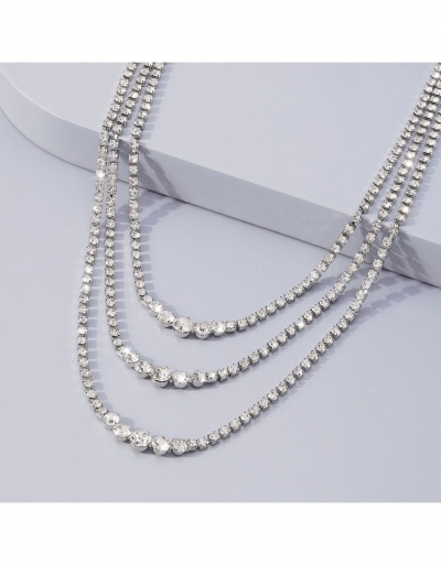 Replica  Rhinestone Layered Simple Hip Hop Female Necklace #799717 $9.26 USD for Wholesale