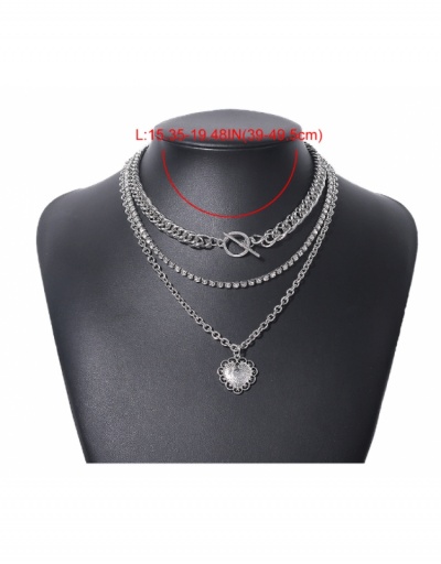 Replica Hip Hop Geometric Pendant Layered Necklace #799719 $8.60 USD for Wholesale