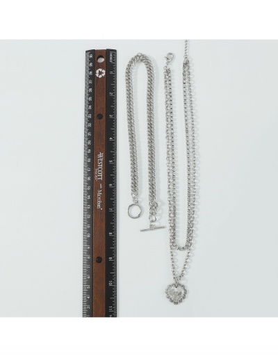 Replica Hip Hop Geometric Pendant Layered Necklace #799719 $8.60 USD for Wholesale