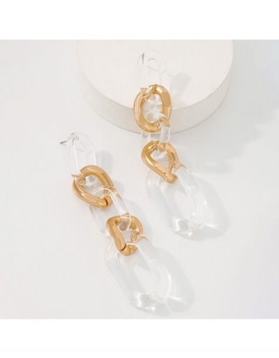 Replica  Exaggerated Metal Decor Acrylic Chain Earrings #799720 $6.10 USD for Wholesale