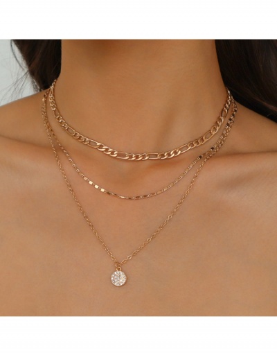 Replica Geometric Hollow Out Pendant Layered Necklace #799724 $7.98 USD for Wholesale