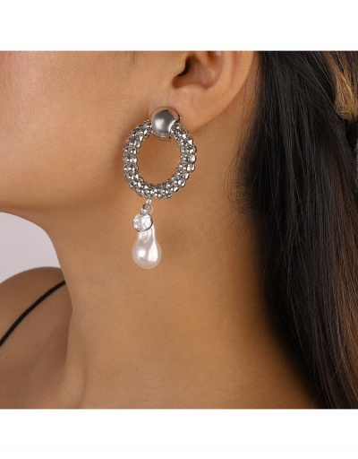  Simple Retro Rhinestone Faux Pearl Earrings #799726 $7.83 USD, Wholesale Fashion Earrings