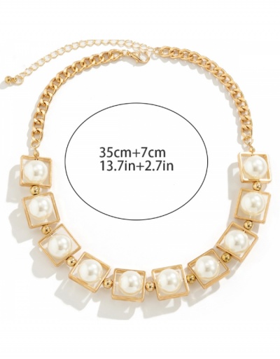 Replica  Fashion Faux Pearl  Geometric Ladies Necklace #799727 $8.37 USD for Wholesale