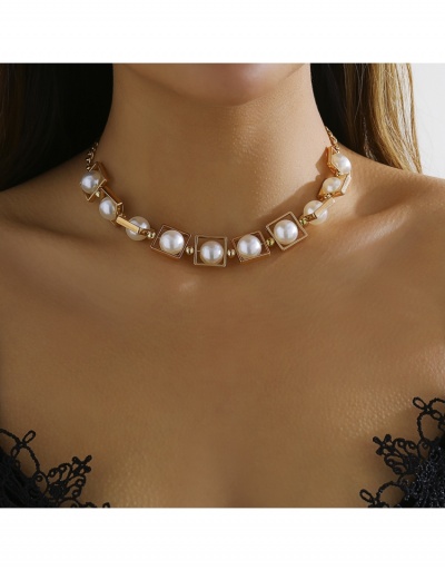 Replica  Fashion Faux Pearl  Geometric Ladies Necklace #799727 $8.37 USD for Wholesale