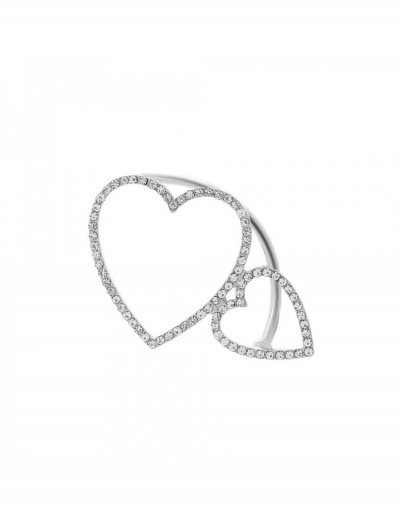 Designer Chic Heart Rhinestone Hollow Out Ear Cuff Clip #799728 $5.80 USD, Wholesale Fashion Earrings