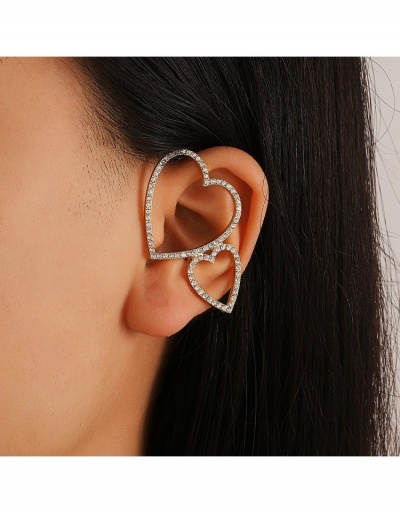 Replica Designer Chic Heart Rhinestone Hollow Out Ear Cuff Clip #799728 $5.80 USD for Wholesale