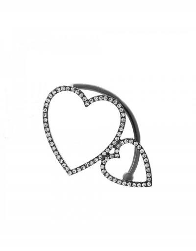 Replica Designer Chic Heart Rhinestone Hollow Out Ear Cuff Clip #799728 $5.80 USD for Wholesale