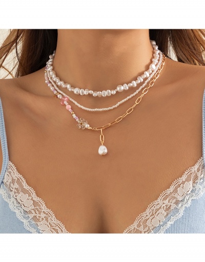  Fashion Acrylic Pearl Flower Necklace #799729 $9.44 USD, Wholesale Fashion Necklaces