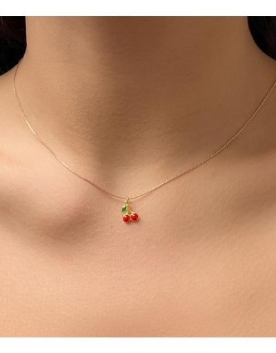  Fashion Casual Cherry Pendant Necklace #799733 $5.72 USD, Wholesale Fashion Necklaces