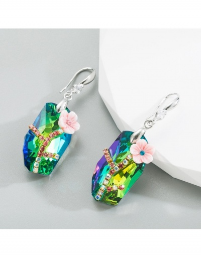 Replica  Street Retro Style Flower Patch Rhinestone Ladies Earrings #799734 $9.67 USD for Wholesale