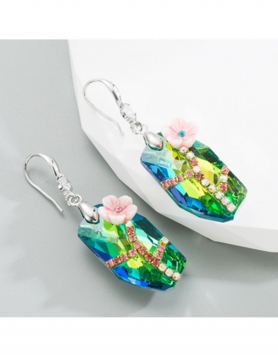 Replica  Street Retro Style Flower Patch Rhinestone Ladies Earrings #799734 $9.67 USD for Wholesale