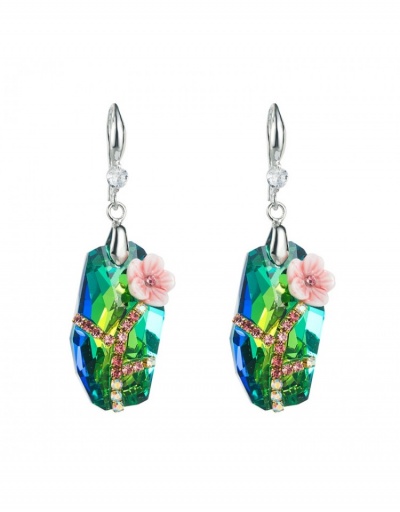 Replica  Street Retro Style Flower Patch Rhinestone Ladies Earrings #799734 $9.67 USD for Wholesale