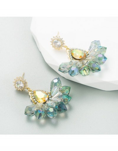  Creative Personality Faux Crystal Flower Rhinestone Earrings #799735 $18.98 USD, Wholesale Fashion Earrings