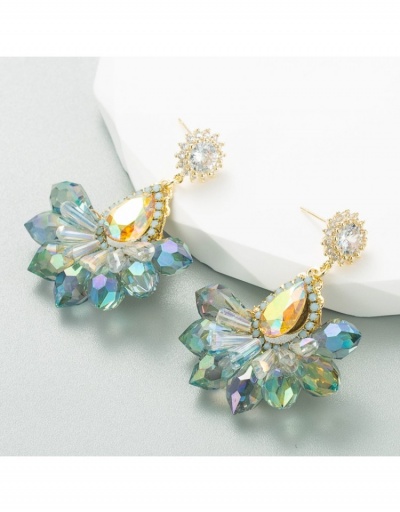 Replica  Creative Personality Faux Crystal Flower Rhinestone Earrings #799735 $18.98 USD for Wholesale