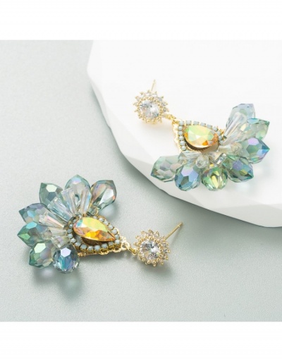 Replica  Creative Personality Faux Crystal Flower Rhinestone Earrings #799735 $18.98 USD for Wholesale