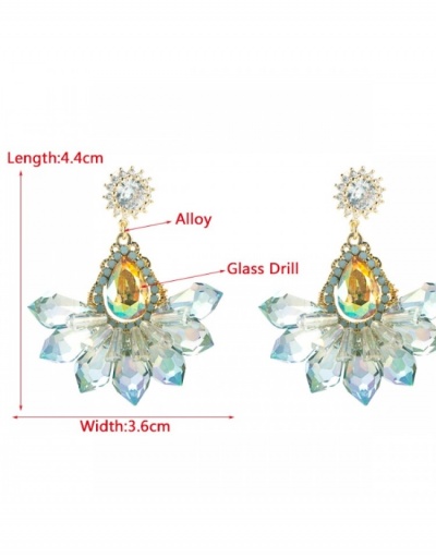 Replica  Creative Personality Faux Crystal Flower Rhinestone Earrings #799735 $18.98 USD for Wholesale