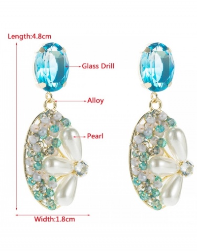 Replica Korean Style Faux Pearl  Rhinestone Ladies Pendant Earrings #799737 $17.35 USD for Wholesale