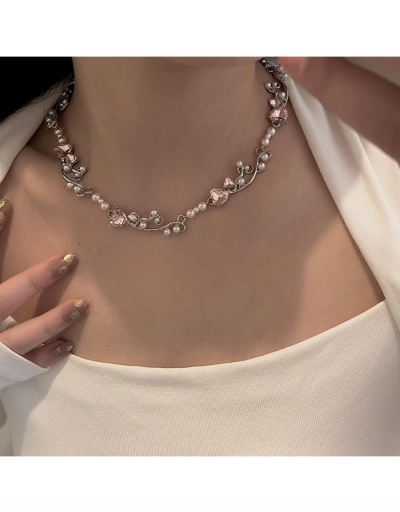 Replica Vintage Heart Faux Pearl Zircon Girls Necklace #799738 $9.00 USD for Wholesale