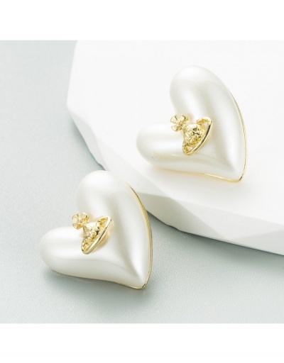 Retro Style Heart Faux Pearl  Ladies Earrings #799739 $8.35 USD, Wholesale Fashion Earrings