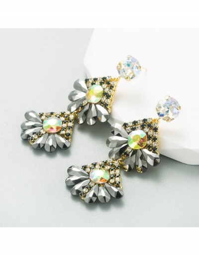  Exaggerated New Flower Rhinestone Ladies  Pendant Earrings #799743 $18.98 USD, Wholesale Fashion Earrings